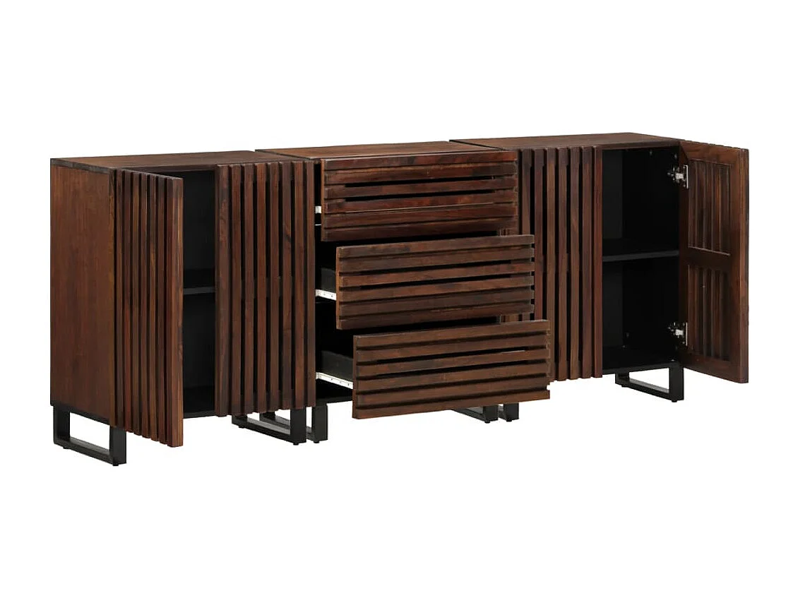 Dressoirs 3 st 60x34x75 cm massief mangohout