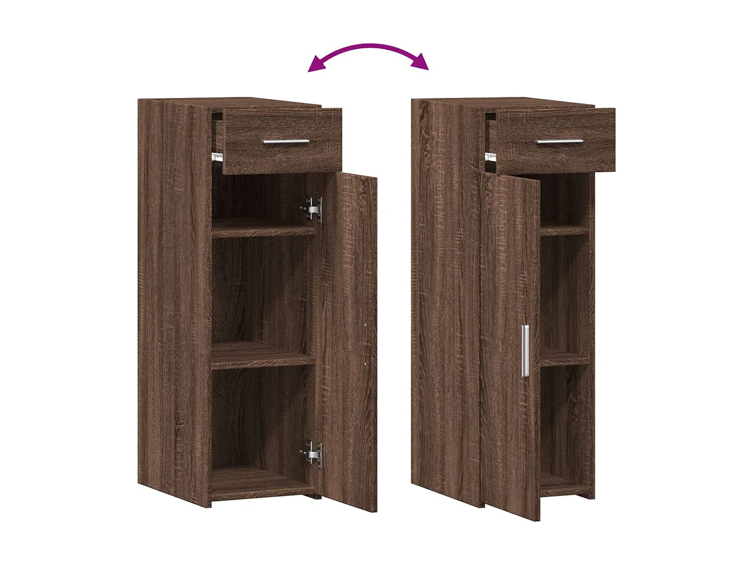 Sideboard Braun Eichen-Optik 30x42,5x93 cm Holzwerkstoff