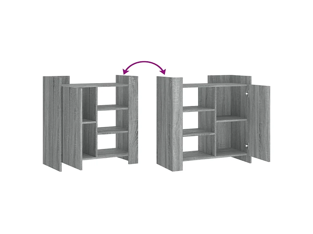 Dressoir 73,5x35x75 cm bewerkt hout grijs sonoma eikenkleurig