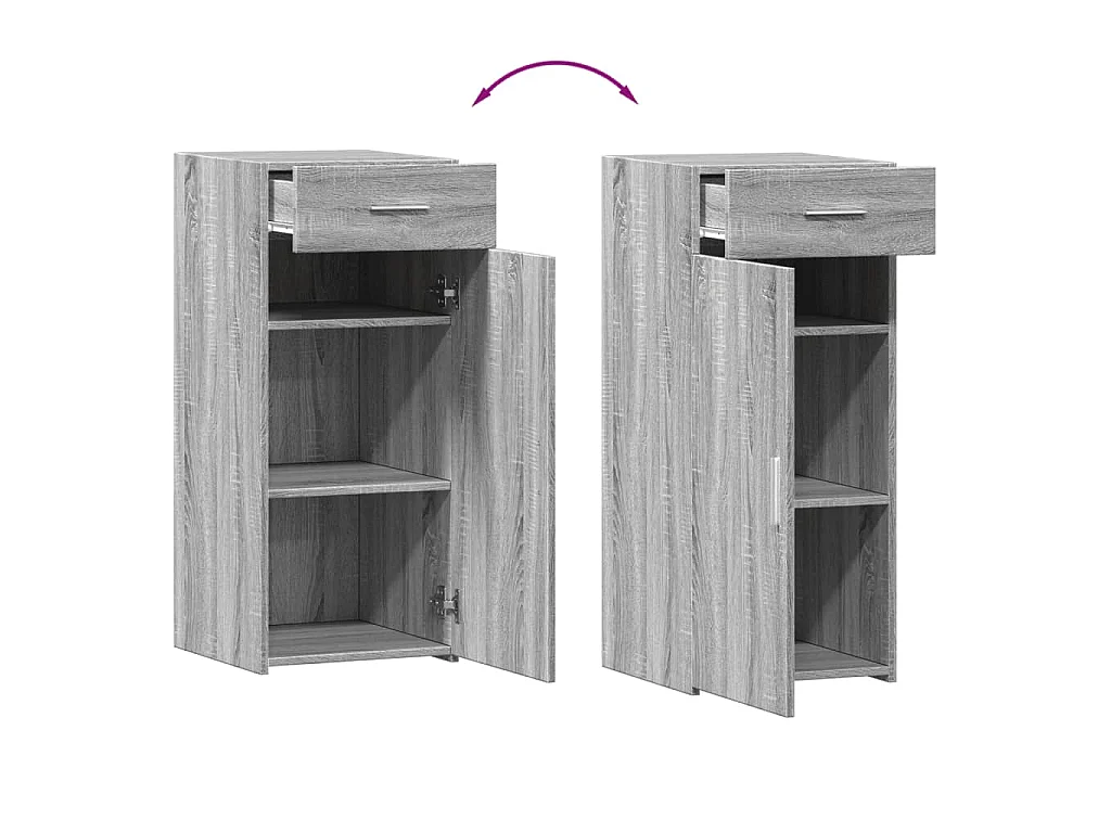 Dressoir 40x42,5x93 cm bewerkt hout grijs sonoma eikenkleur