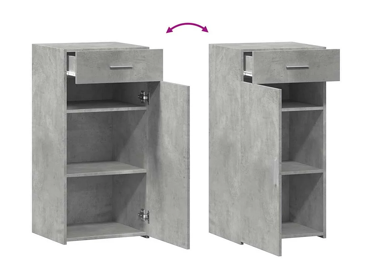 Buffet gris béton 45x42,5x93 cm bois d'ingénierie