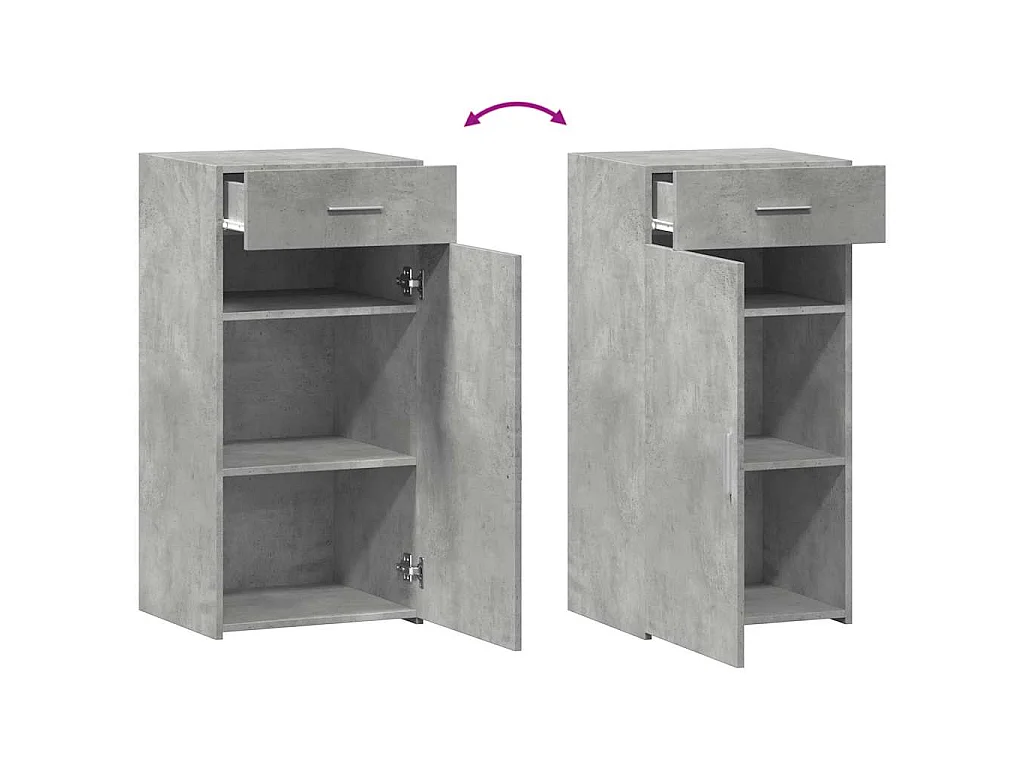 Dressoir 45x42,5x93 cm bewerkt hout betongrijs