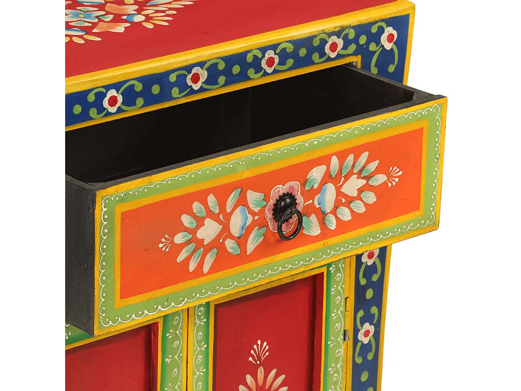 Sideboard Handbemalt 54x30x74 cm Massivholz Mango