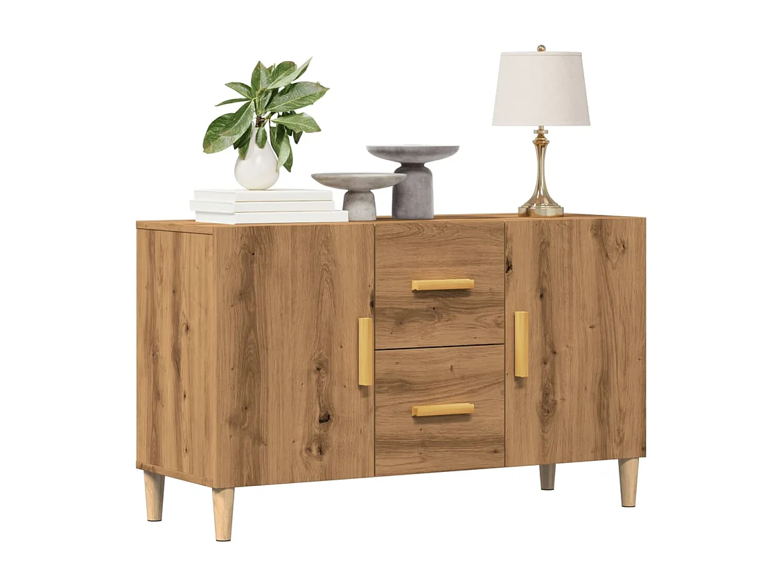 Buffet chêne artisanal 100x36x60 cm bois d'ingénierie