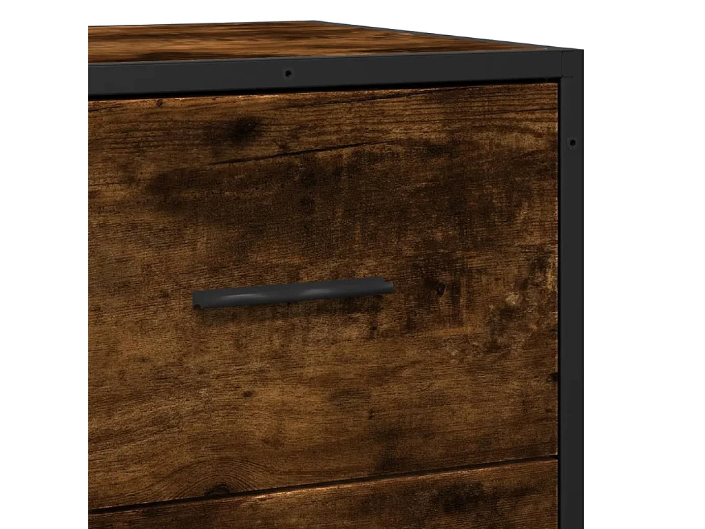 Buffet chêne fumé 35,5x35x76 cm bois d'ingénierie et métal