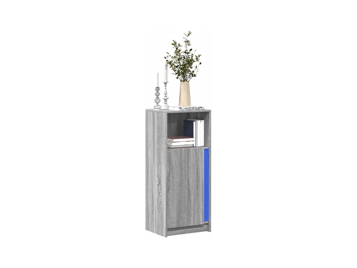 Buffet avec LED sonoma gris 42,5x34x100 cm bois d'ingénierie