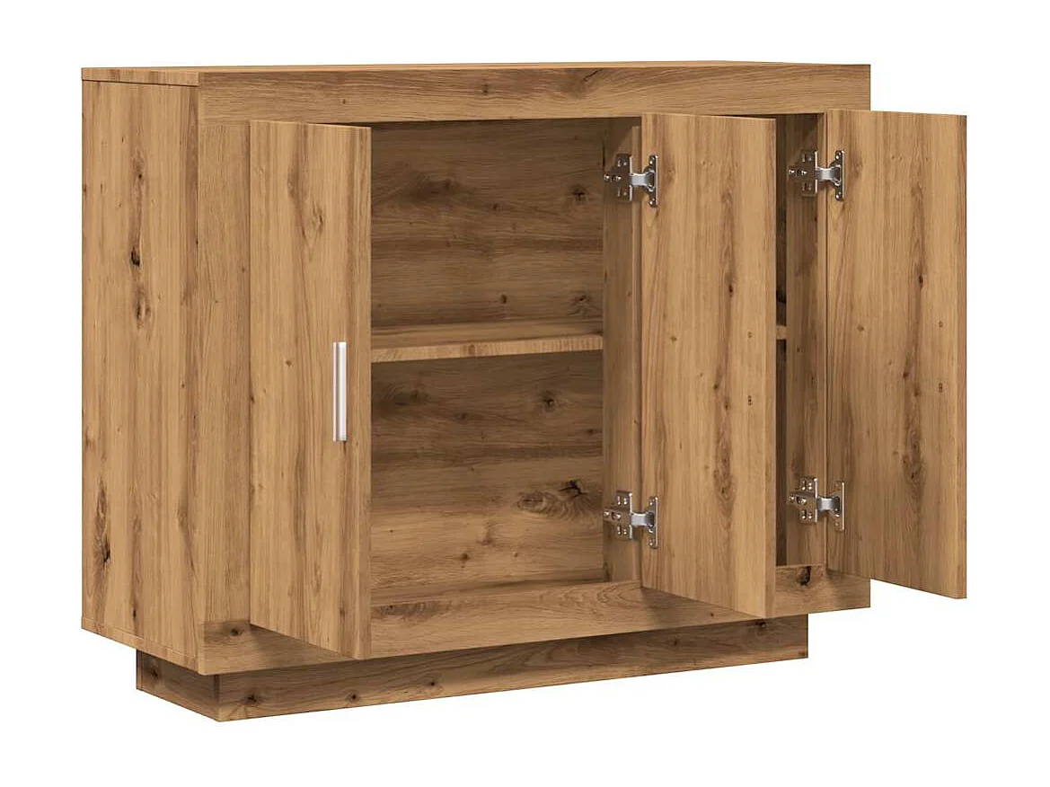 Buffet chêne artisanal 92x35x75 cm bois d'ingénierie