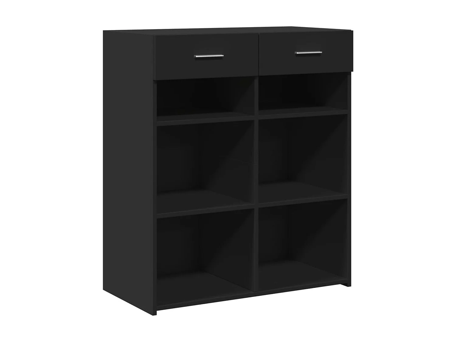 Dressoir 80x42,5x93 cm bewerkt hout zwart