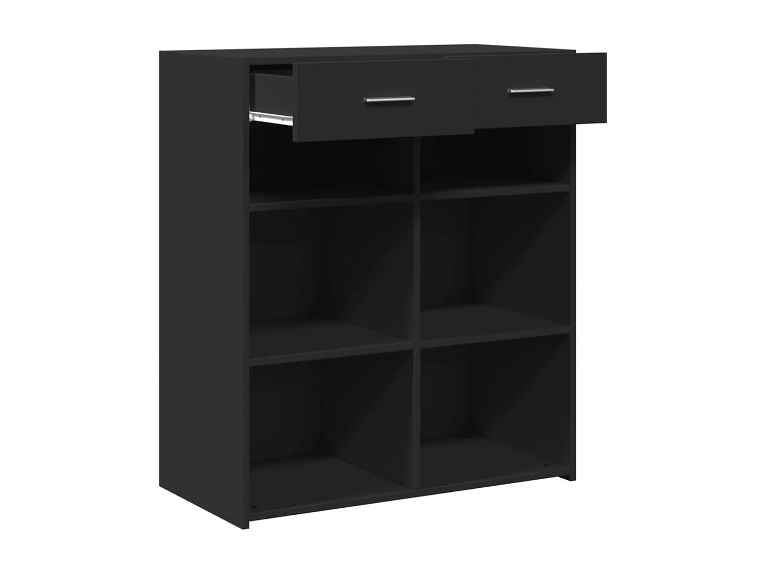 Dressoir 80x42,5x93 cm bewerkt hout zwart