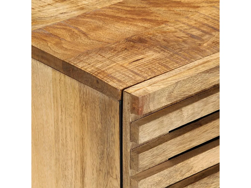Buffets 2 pcs 60x34x75 cm bois de manguier massif brut