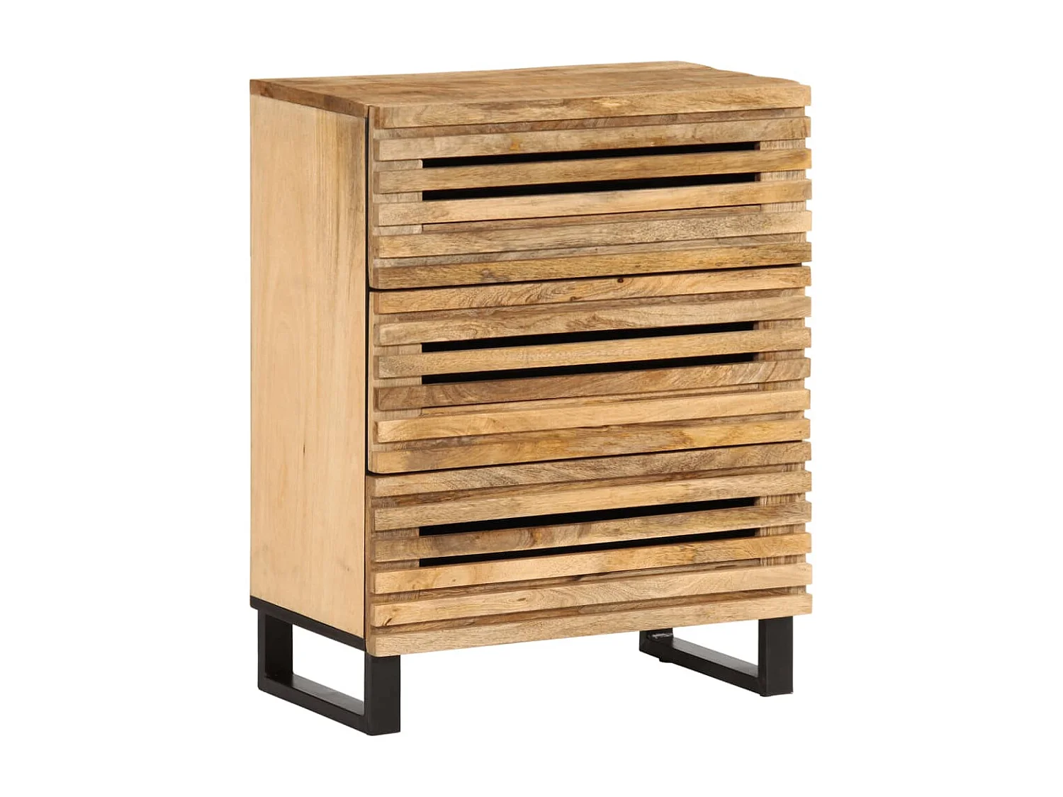 Sideboard 2 Stk. 60x34x75 cm Raues Massivholz Mango