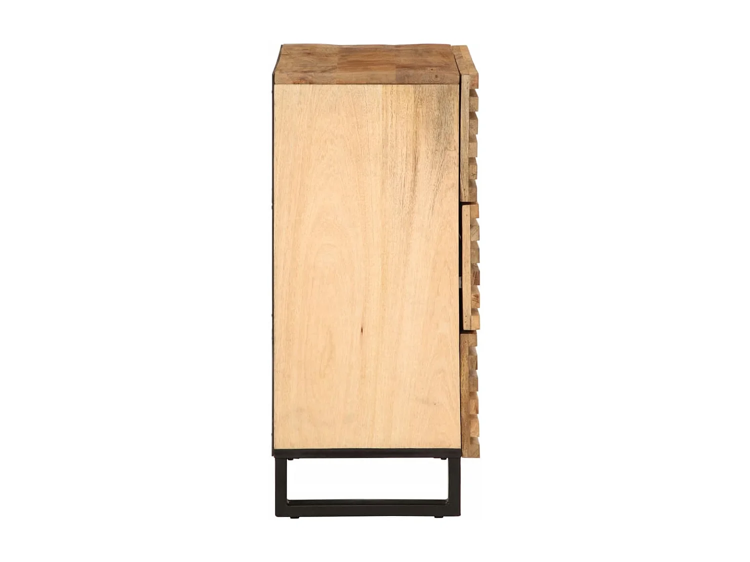 Sideboard 2 Stk. 60x34x75 cm Raues Massivholz Mango