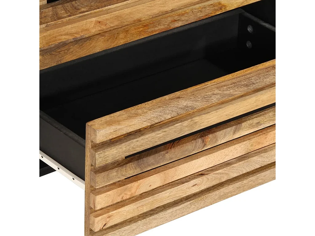 Sideboard 2 Stk. 60x34x75 cm Raues Massivholz Mango