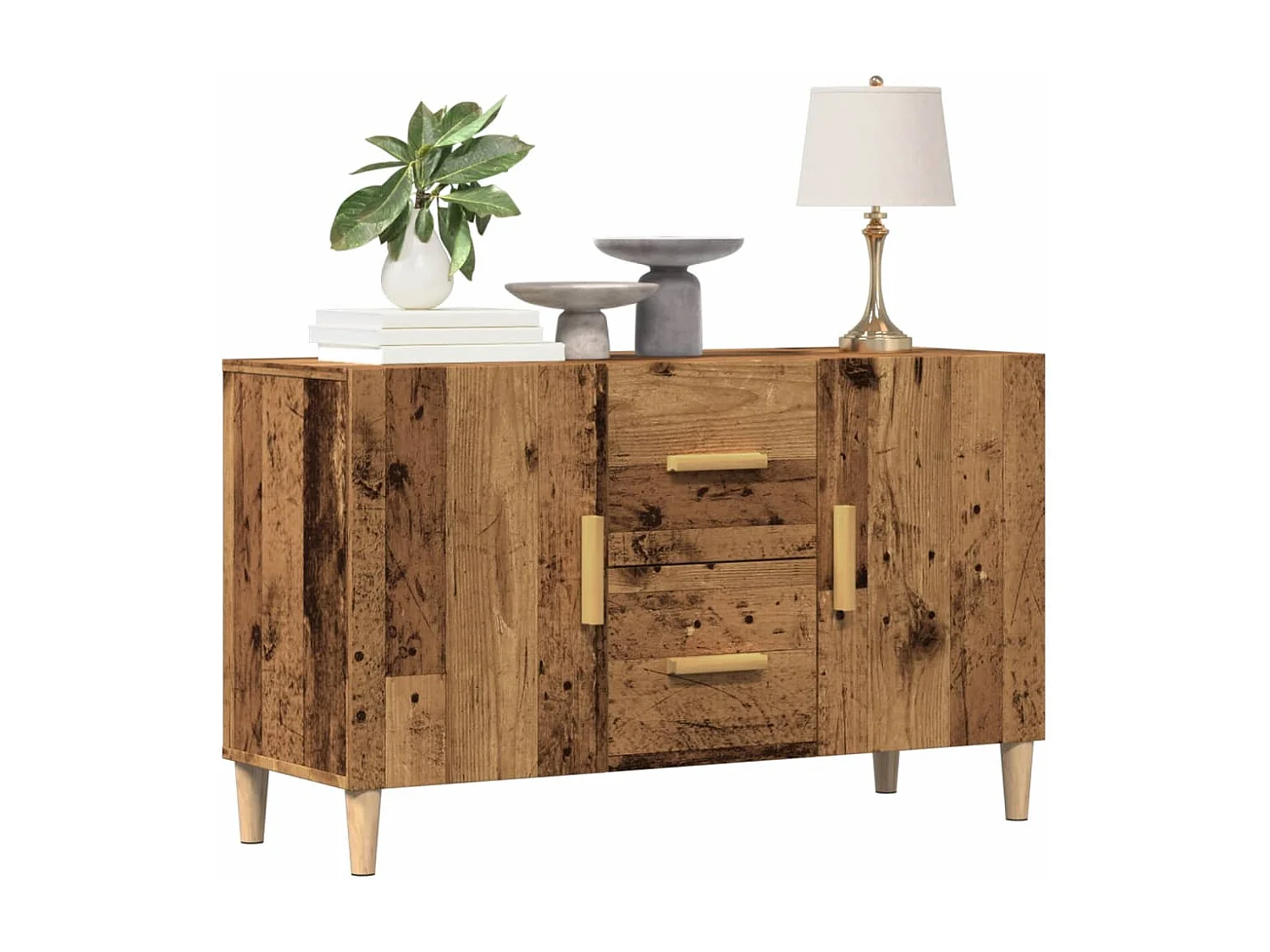 Buffet vieux bois 100x36x60 cm bois d'ingénierie