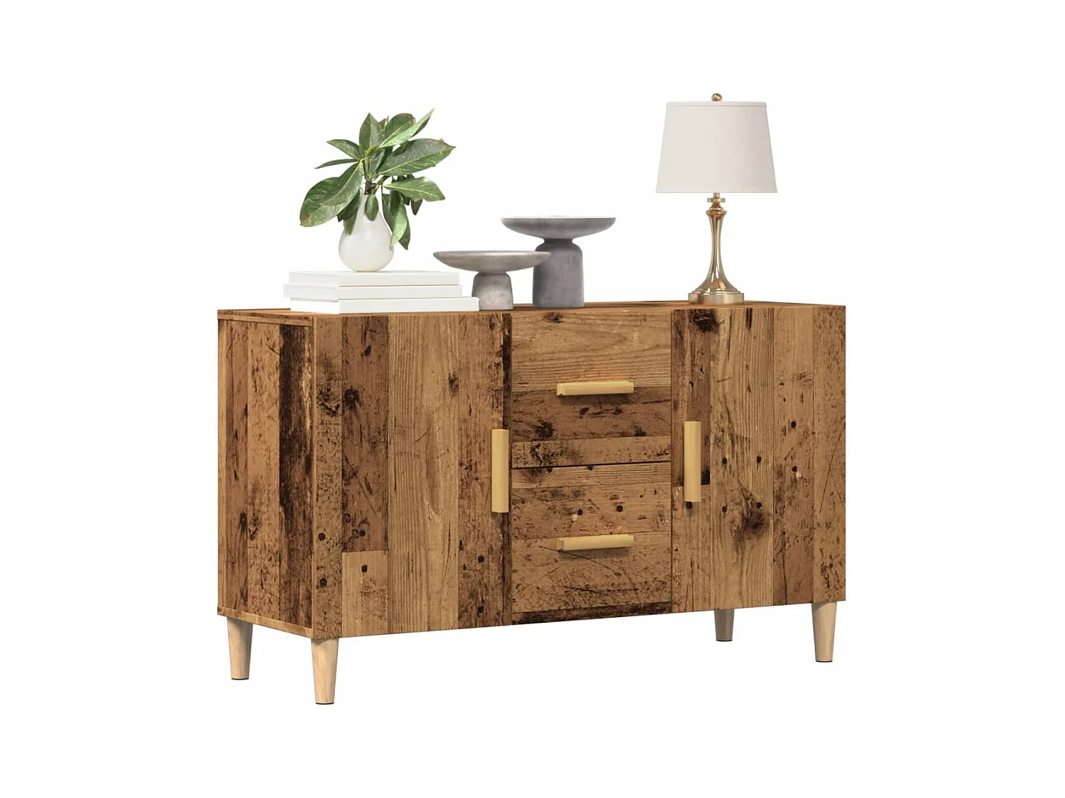 Buffet vieux bois 100x36x60 cm bois d'ingénierie