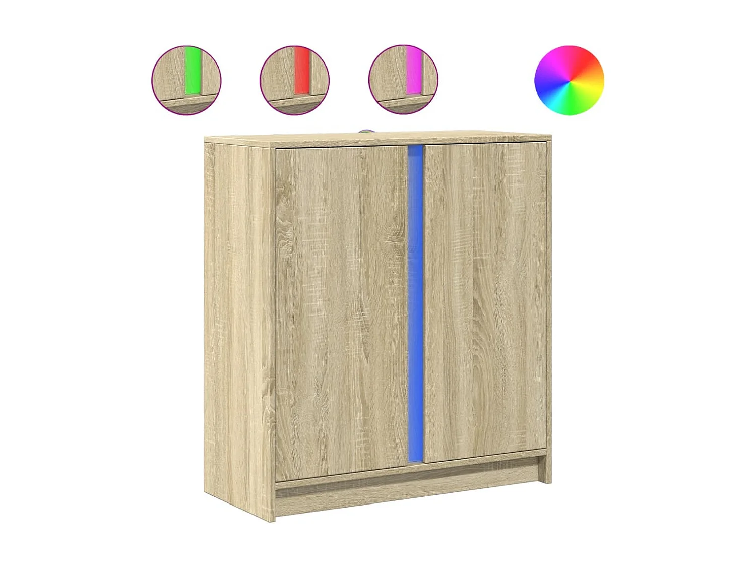 Credenza con LED Rovere Sonoma 77x34x85 cm in Legno Multistrato