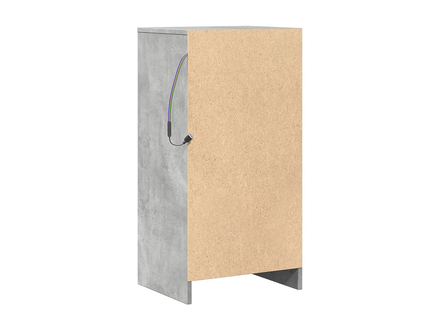 Buffet avec LED gris béton 42,5x34x85 cm bois d'ingénierie