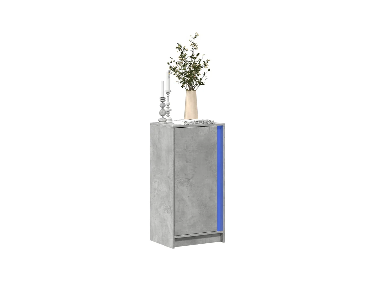 Buffet avec LED gris béton 42,5x34x85 cm bois d'ingénierie