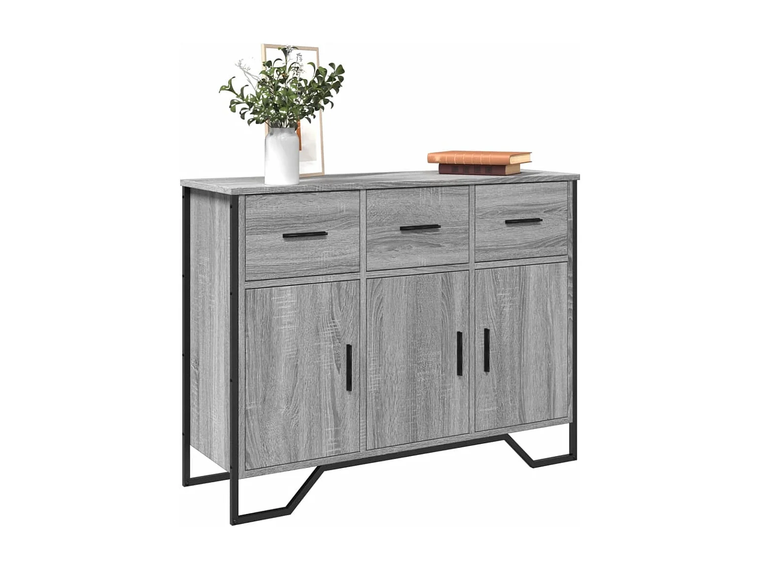 Sideboard Grau Sonoma 97x32,5x74,5 cm Holzwerkstoff