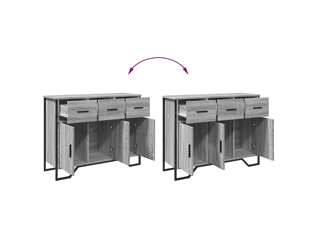 Buffet sonoma gris 97x32,5x74,5 cm bois d'ingénierie