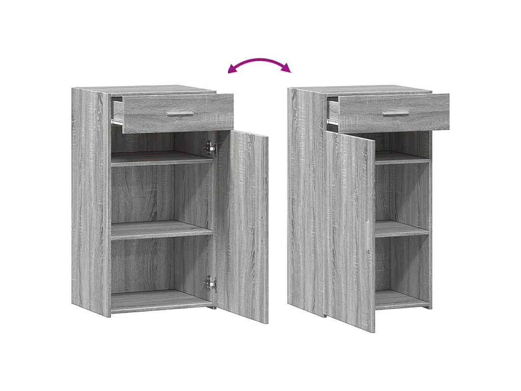Dressoir 50x42,5x93 cm bewerkt hout grijs sonoma eikenkleurig
