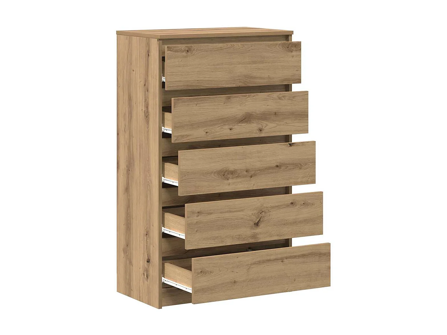 Cassettiera Rovere Artigianale 60x36x103cm in Legno Multistrato