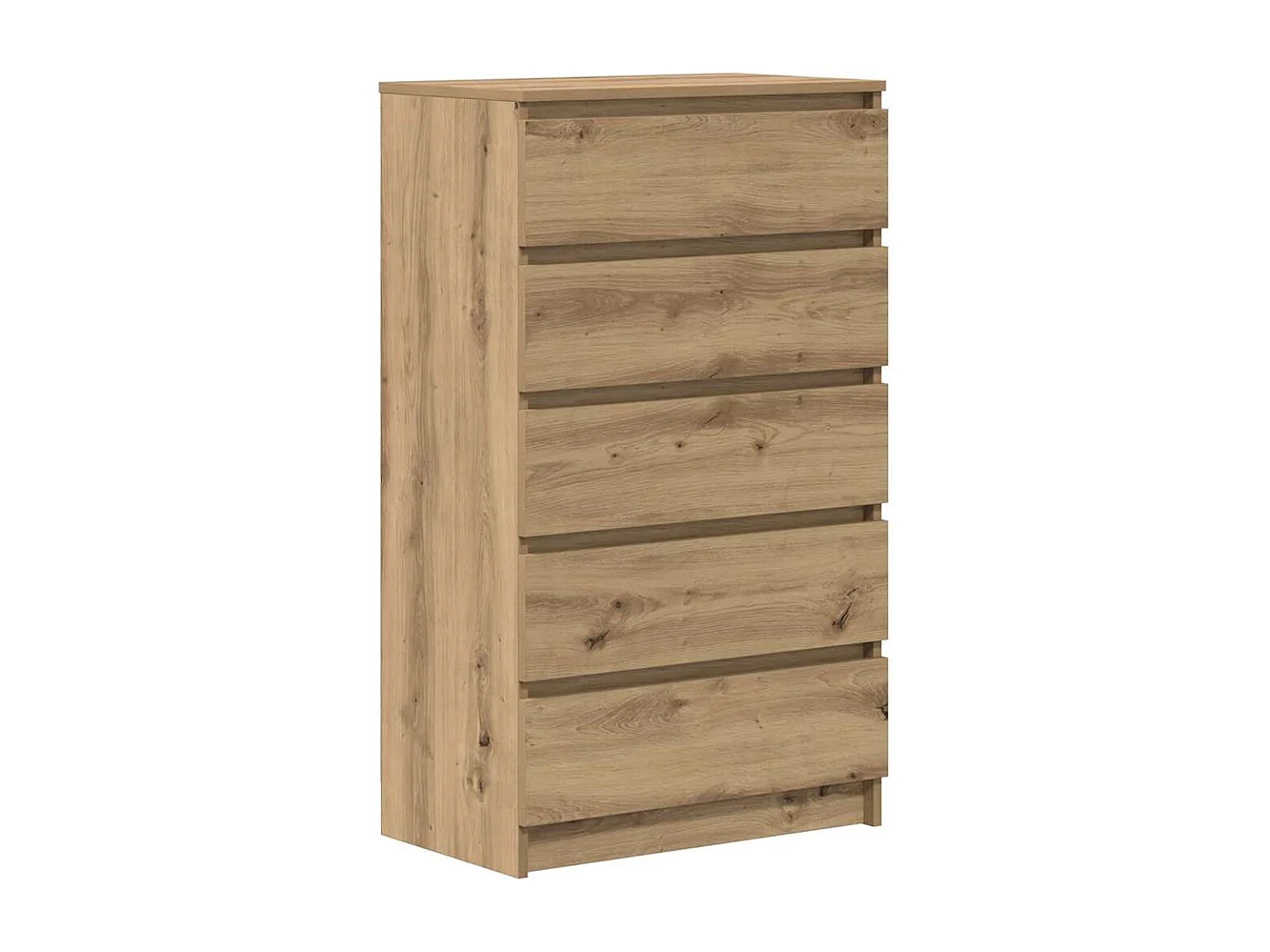 Commode chêne artisanal 60x36x103 cm bois d'ingénierie