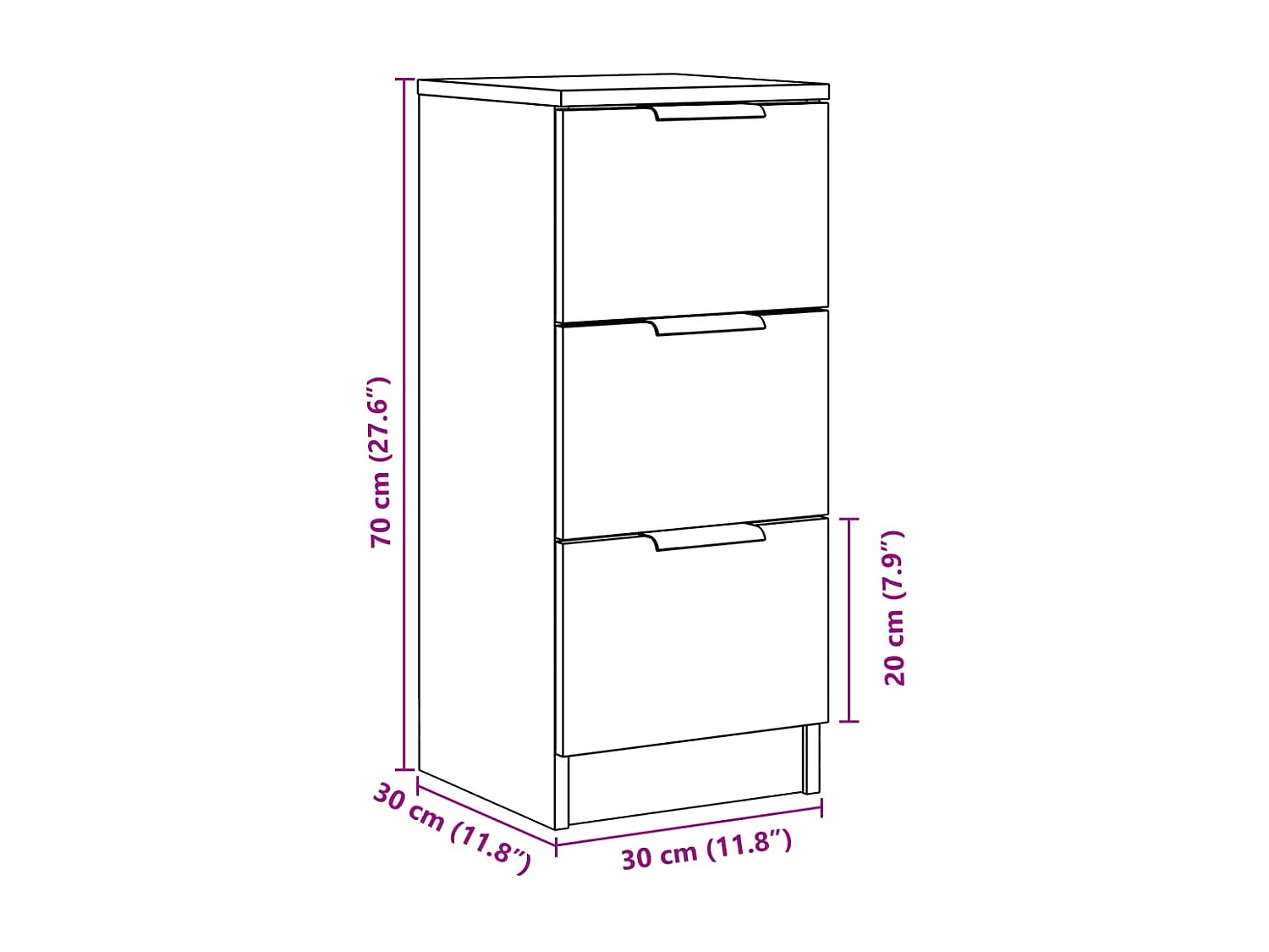 Sideboards 2 Stk. Altholz-Optik 30x30x70 cm Holzwerkstoff
