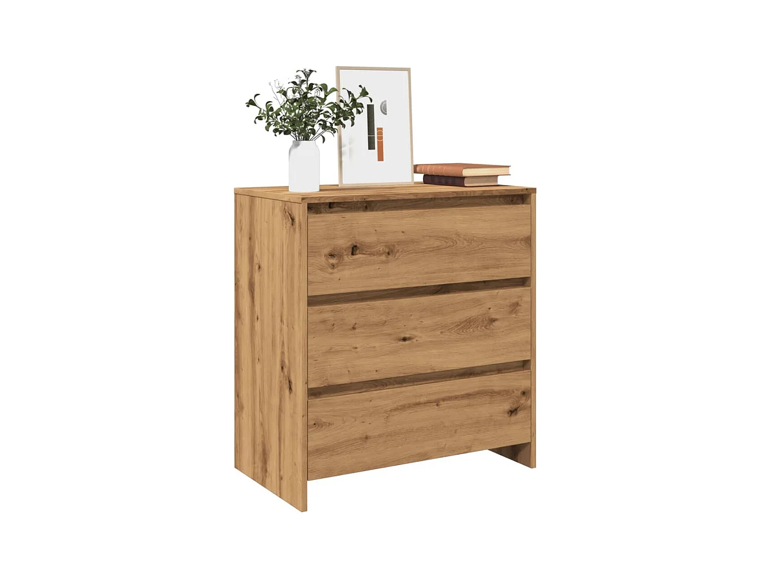 Buffet chêne artisanal 70x41x75 cm bois d'ingénierie