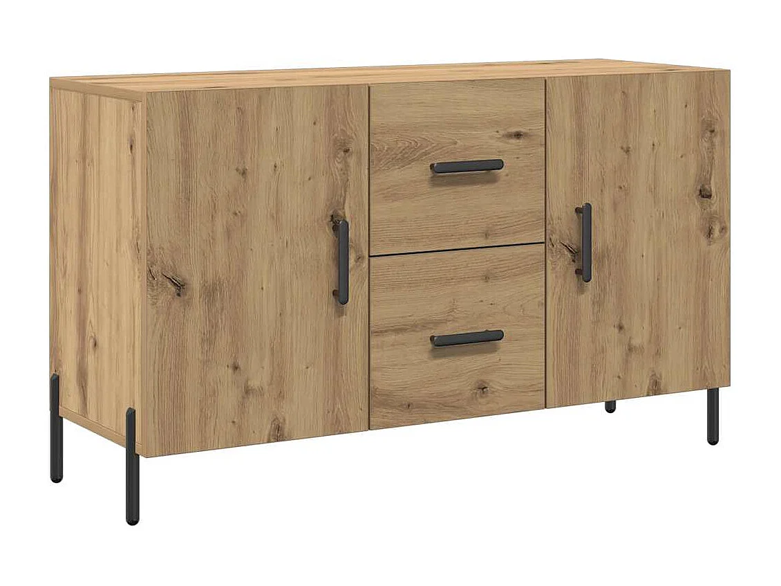 Buffet chêne artisanal 100x36x60 cm bois d'ingénierie