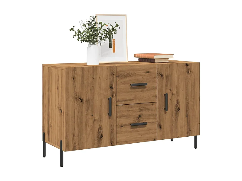 Buffet chêne artisanal 100x36x60 cm bois d'ingénierie