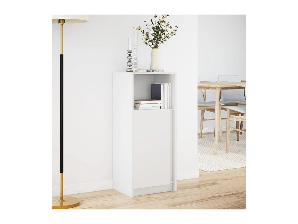 Buffet avec LED blanc 42,5x34x100 cm bois d'ingénierie