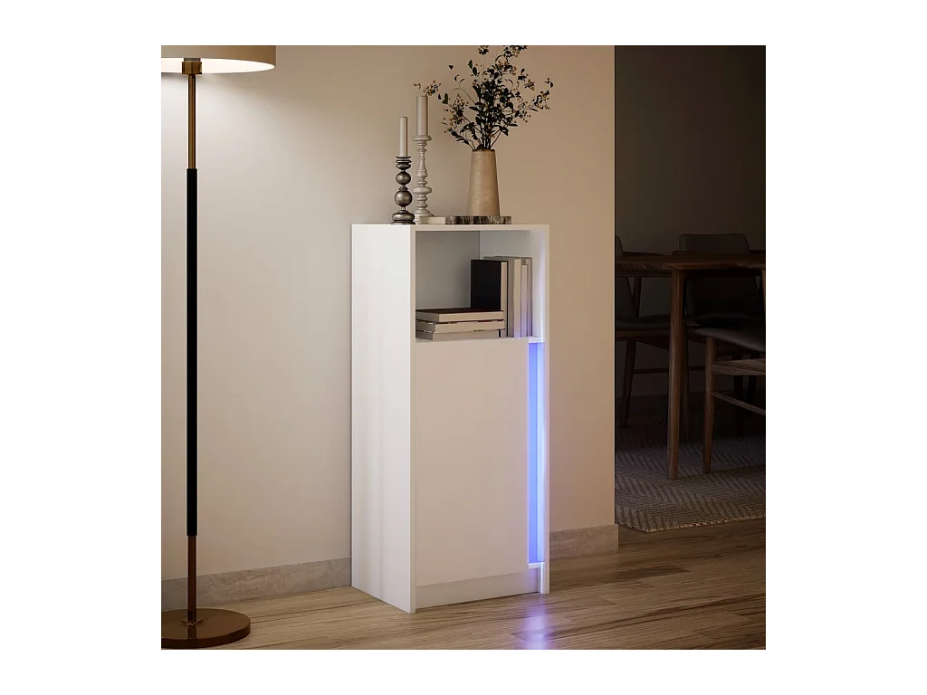 Buffet avec LED blanc 42,5x34x100 cm bois d'ingénierie