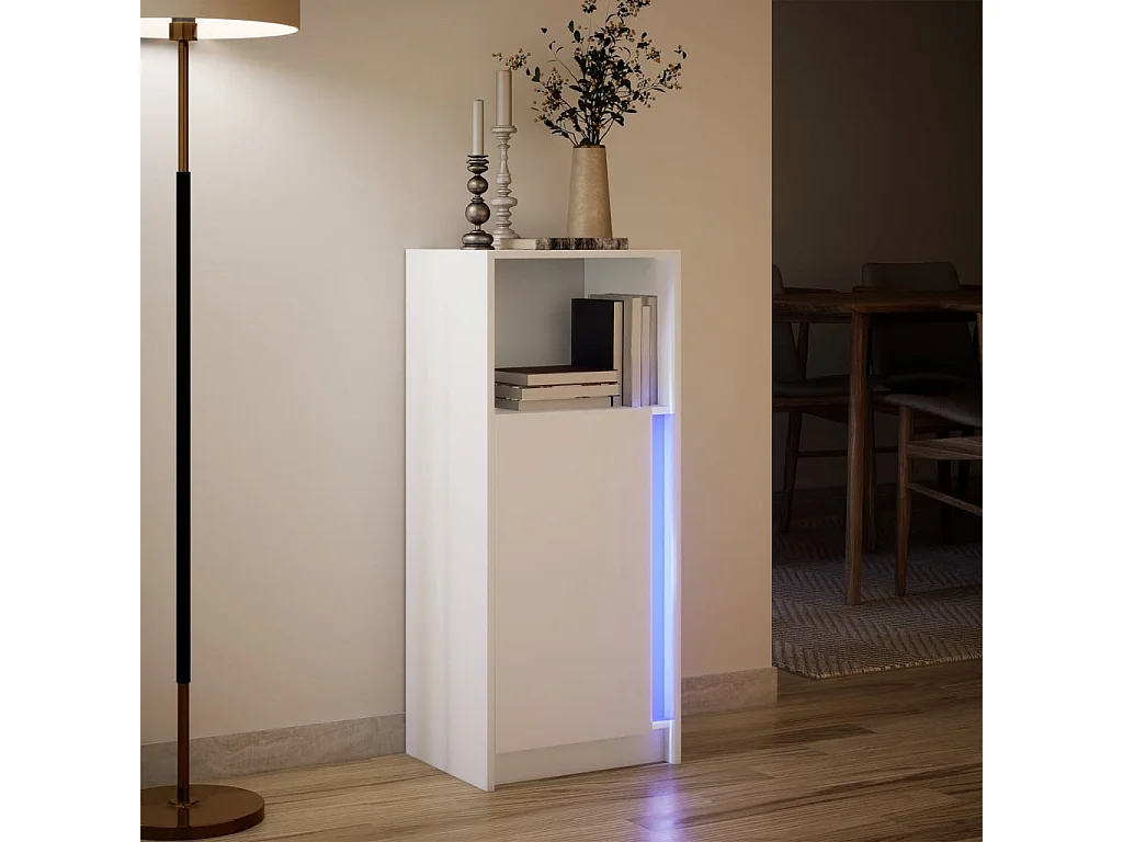 Buffet avec LED blanc 42,5x34x100 cm bois d'ingénierie