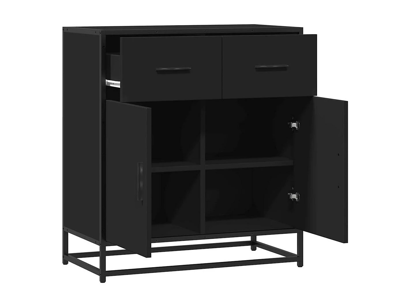 Buffet noir 68x35x76 cm bois d'ingénierie