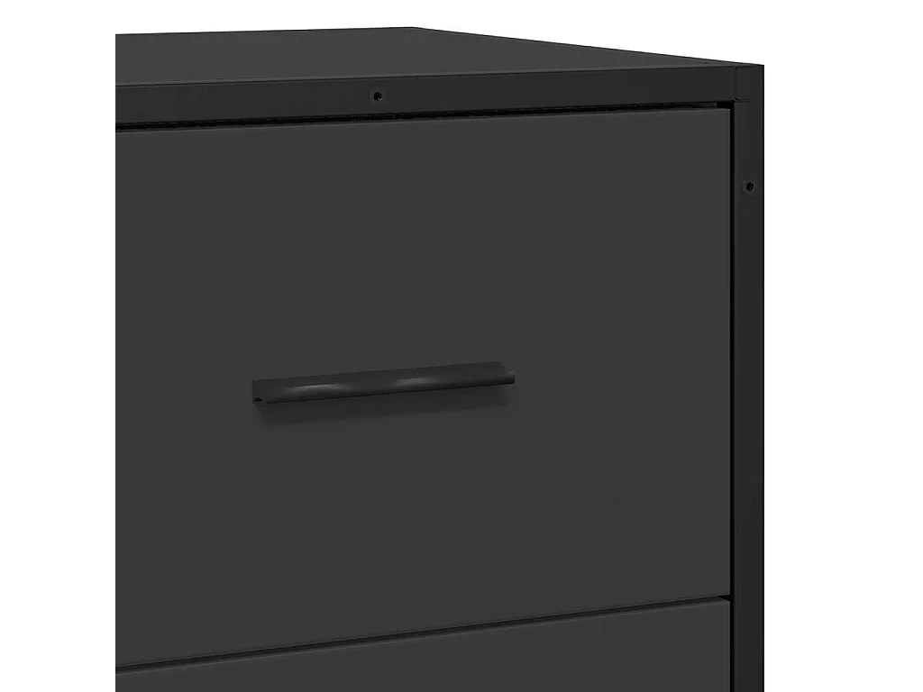 Buffet noir 68x35x76 cm bois d'ingénierie