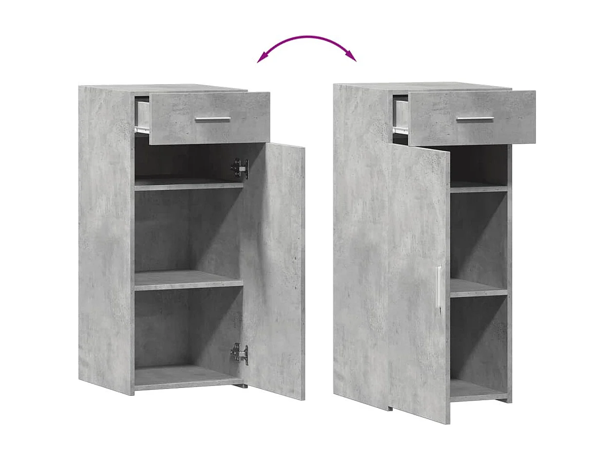 Buffet gris béton 40x42,5x93 cm bois d'ingénierie