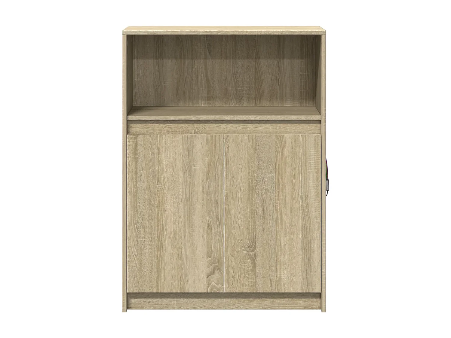 Dressoir met LED 72x34x100 cm bewerkt hout sonoma eikenkleurig