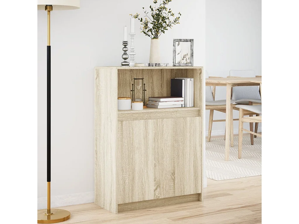 Buffet avec LED chêne sonoma 72x34x100 cm bois d'ingénierie