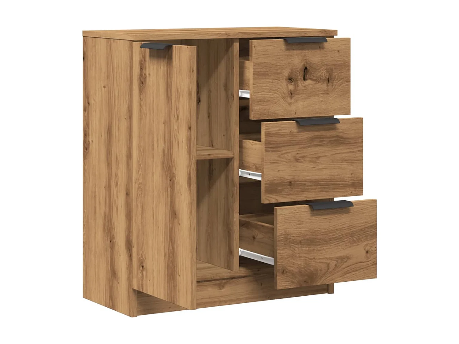 Dressoir 60x30x70 cm bewerkt hout artisan eikenkleurig