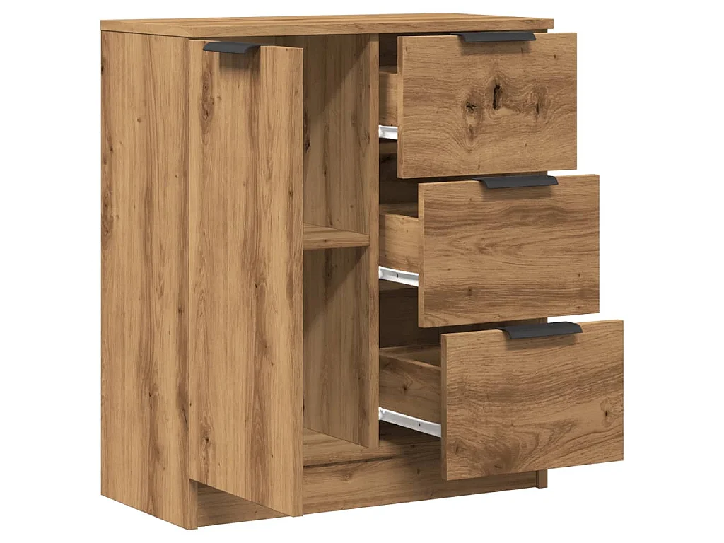 Buffet chêne artisanal 60x30x70 cm bois d'ingénierie