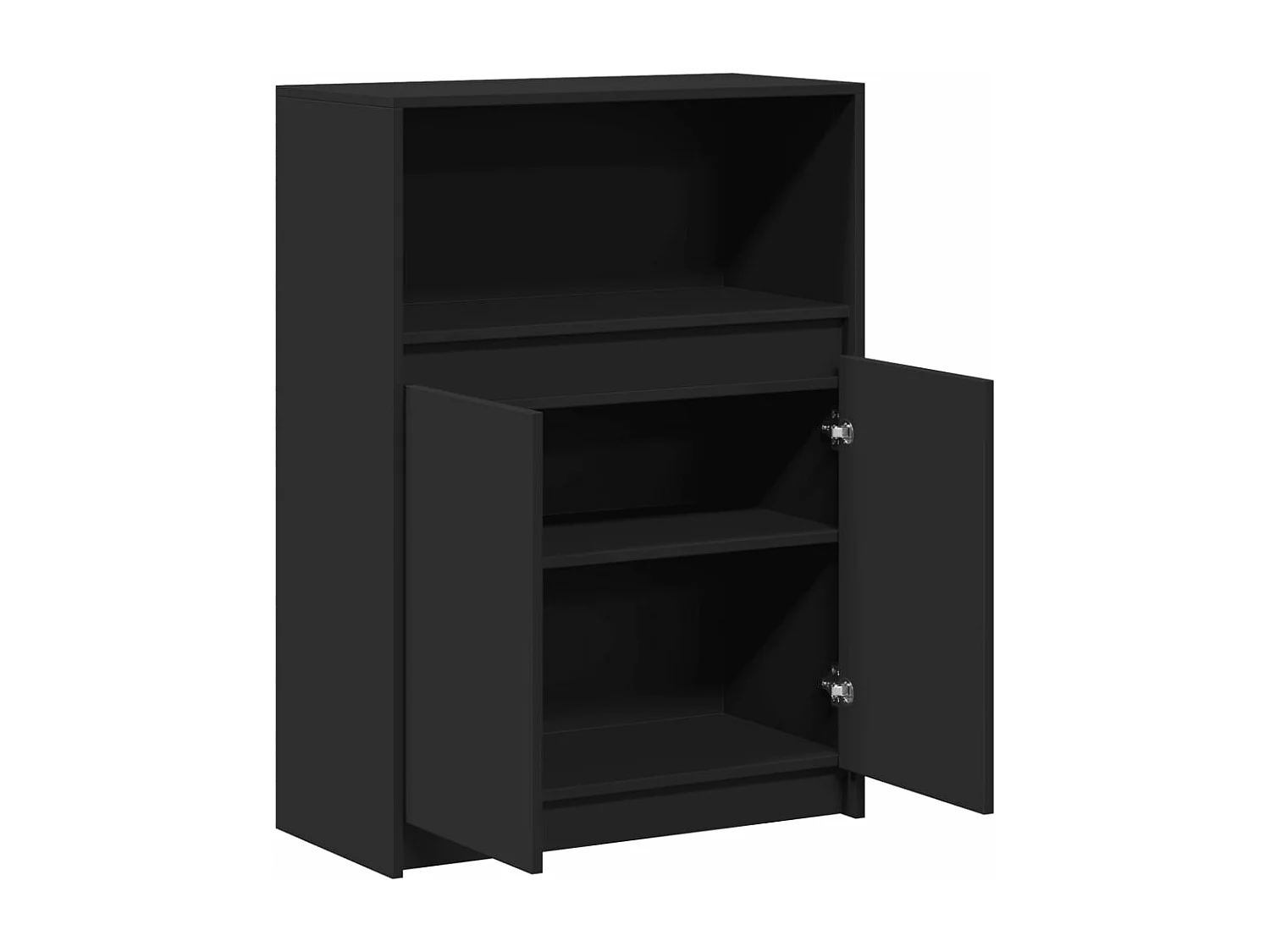 Buffet avec LED noir 72x34x100 cm bois d'ingénierie