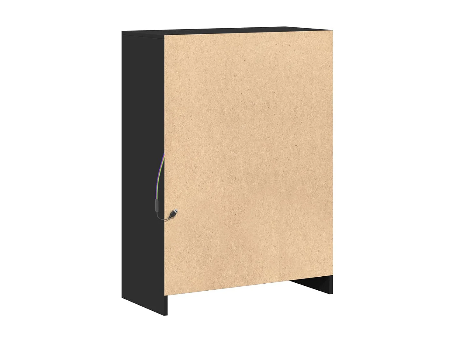 Buffet avec LED noir 72x34x100 cm bois d'ingénierie