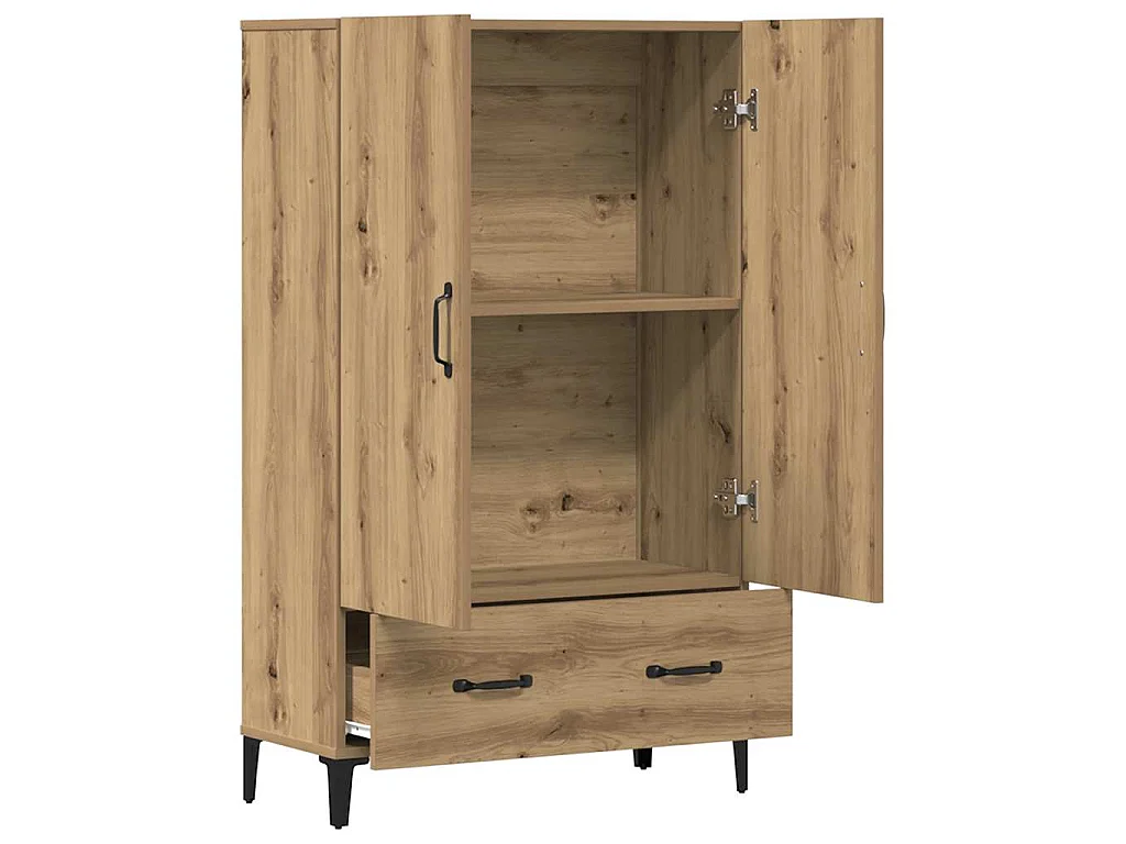 Buffet chêne artisanal 70x31x115 cm bois d'ingénierie