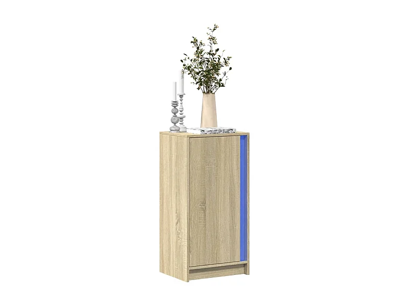 Dressoir met LED 42,5x34x85 cm bewerkt hout sonoma eikenkleurig