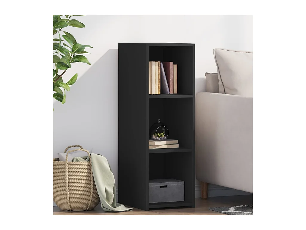 Buffet noir 30x41x93 cm bois d'ingénierie