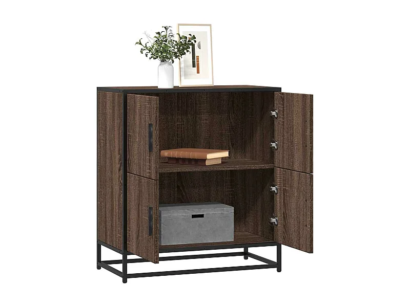 Buffet chêne marron 68x35x76 cm bois d'ingénierie