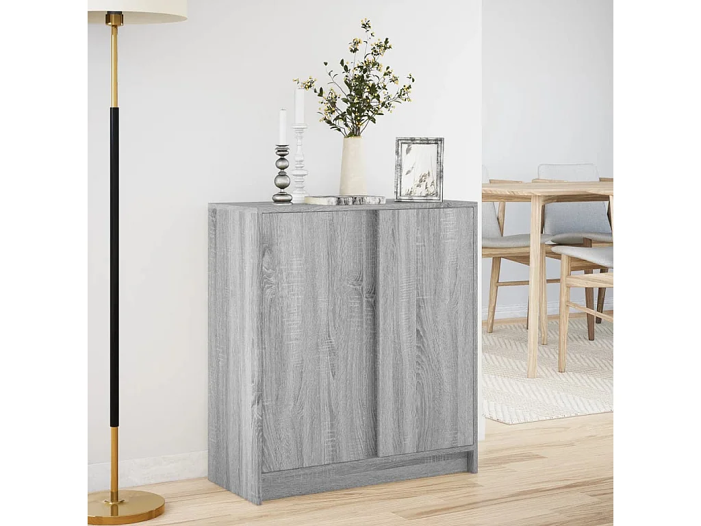 Buffet avec LED sonoma gris 77x34x85 cm bois d'ingénierie