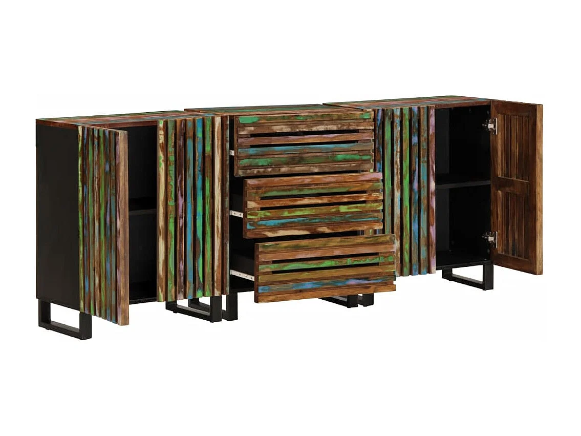 Sideboard 3 Stk. 60x34x75 cm Massivholz Akazie