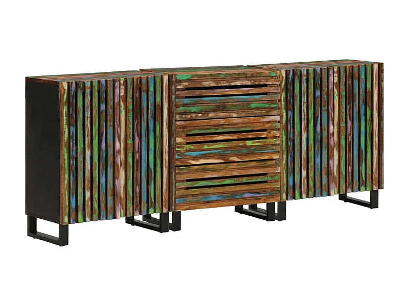 Sideboard 3 Stk. 60x34x75 cm Massivholz Akazie